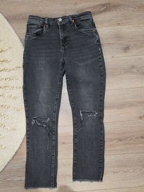 Blank NYC Black Distressed High-Rise Jeans